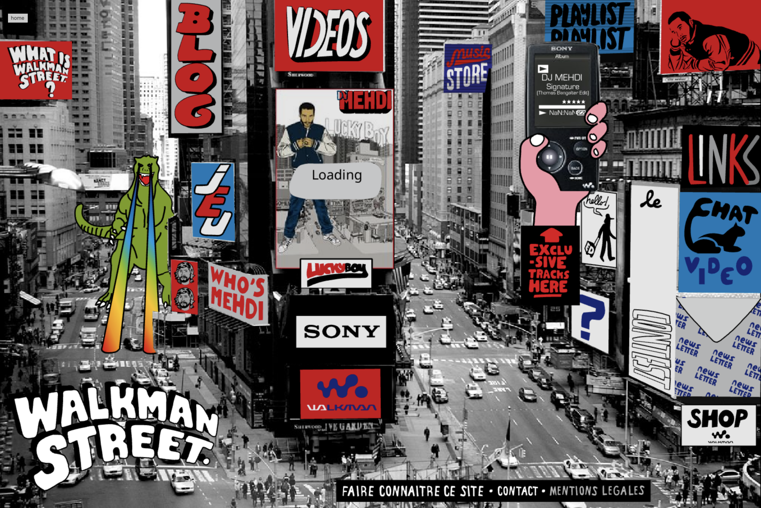 Walkman Street — Sony Walkman × DJ Mehdi, interface du site en 2007
