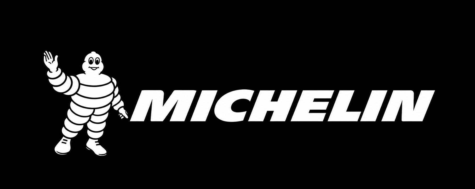 Logo Michelin monochrome sur fond noir (1)